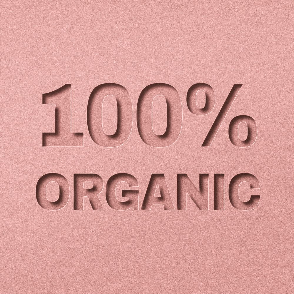 100% organic paper cut font typography