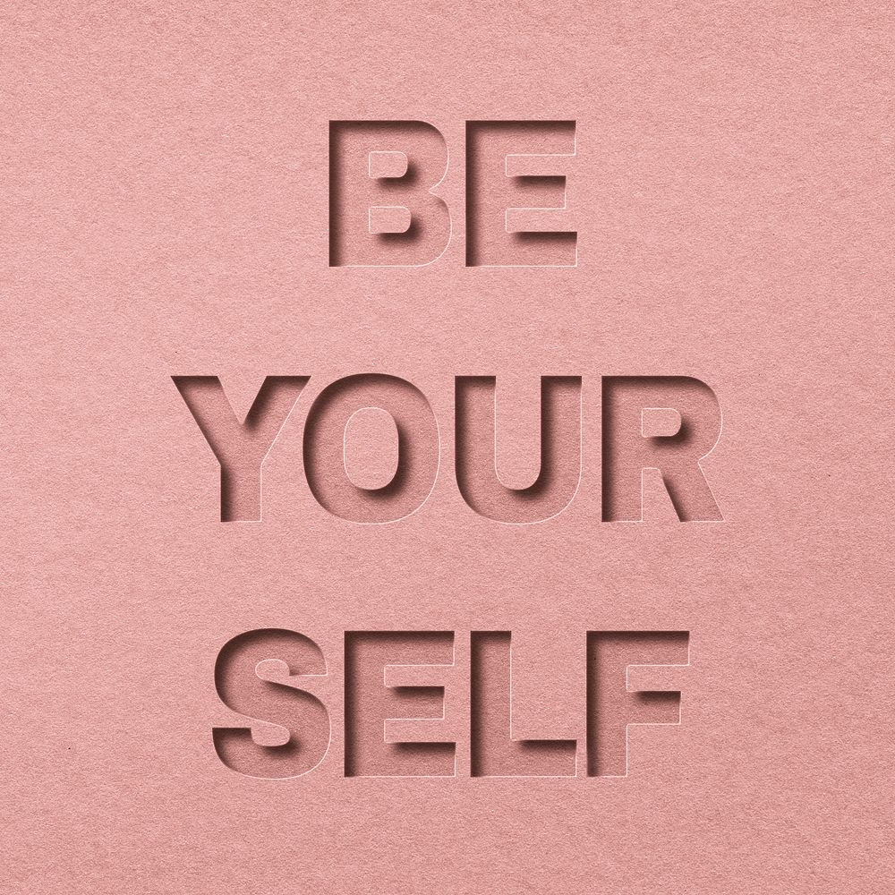 Be yourself 3d paper cut font typography