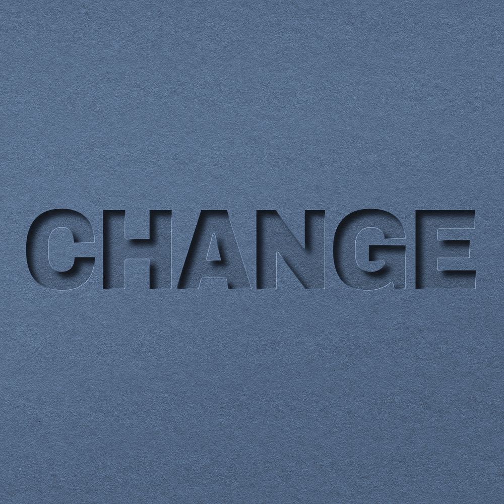 Change word paper cut font typography
