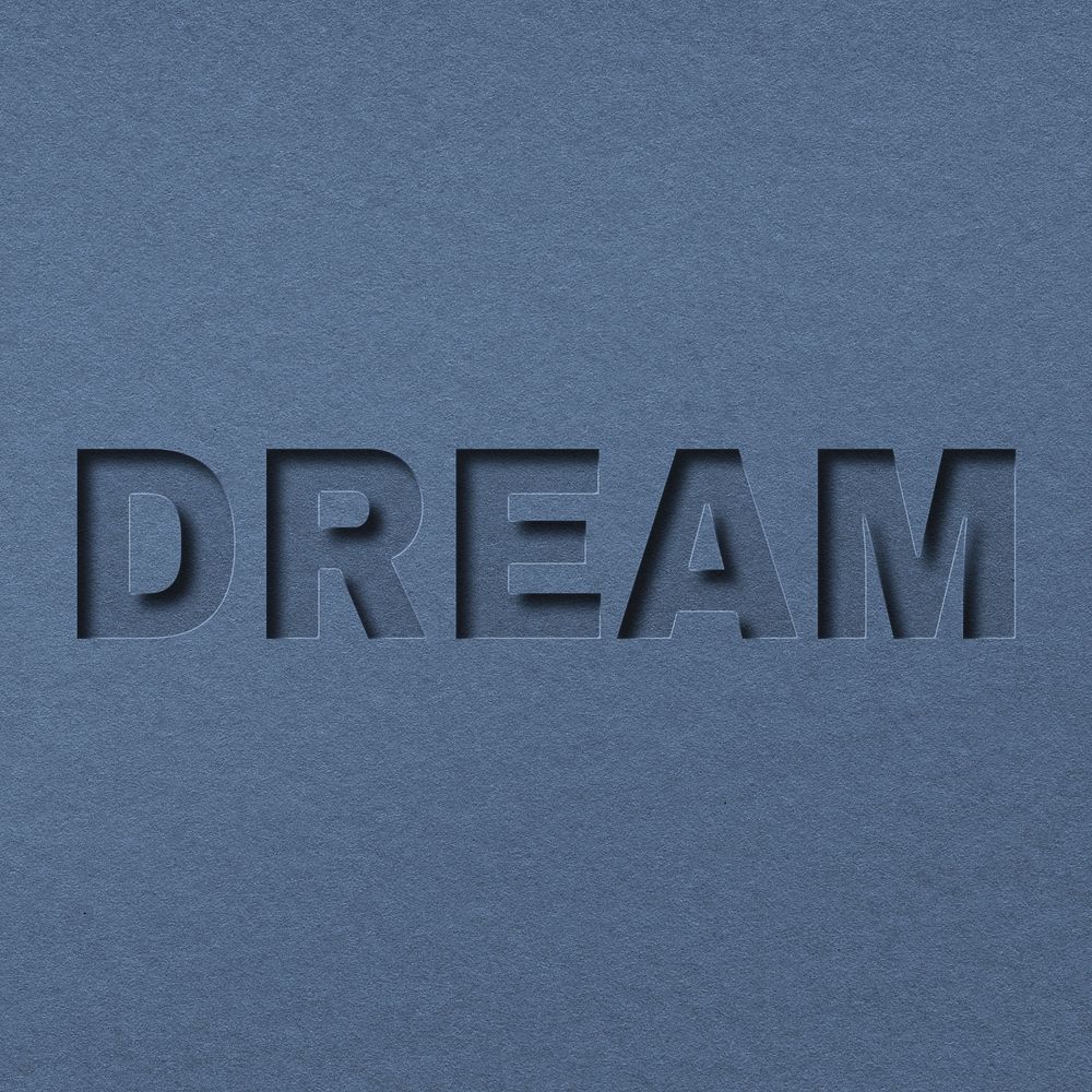 Paper cut dream word font typography