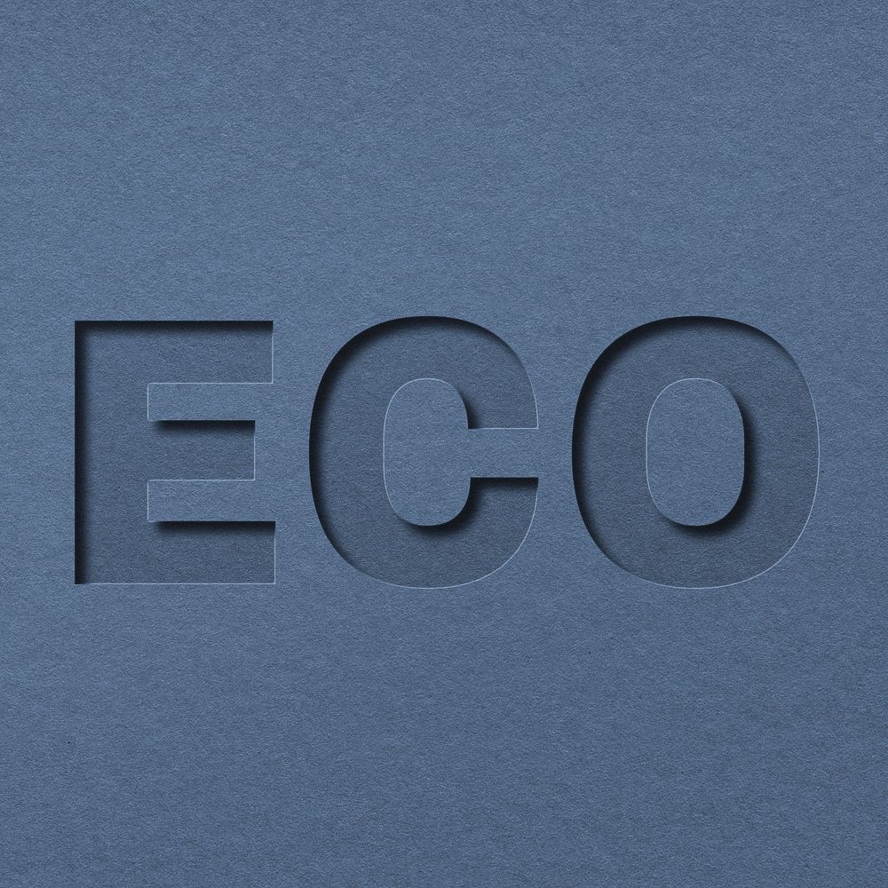 Eco word paper cut font typography