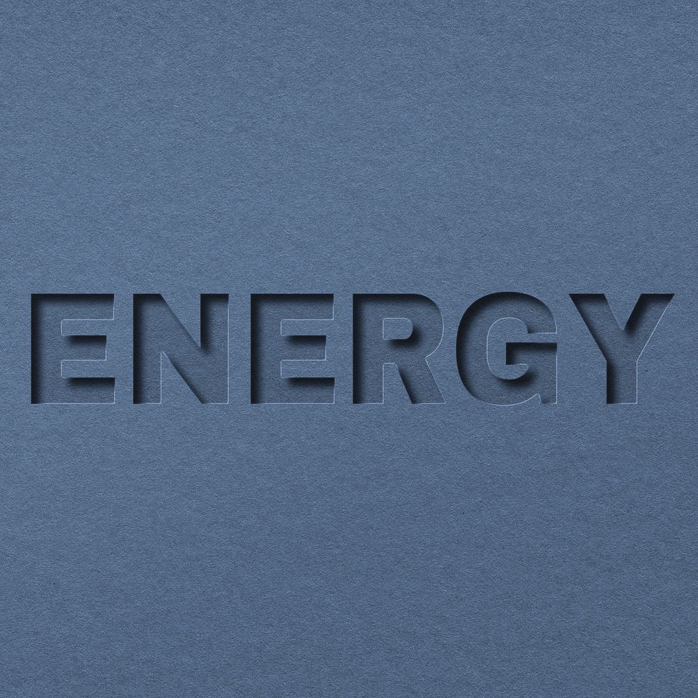 Energy text paper cut font typography