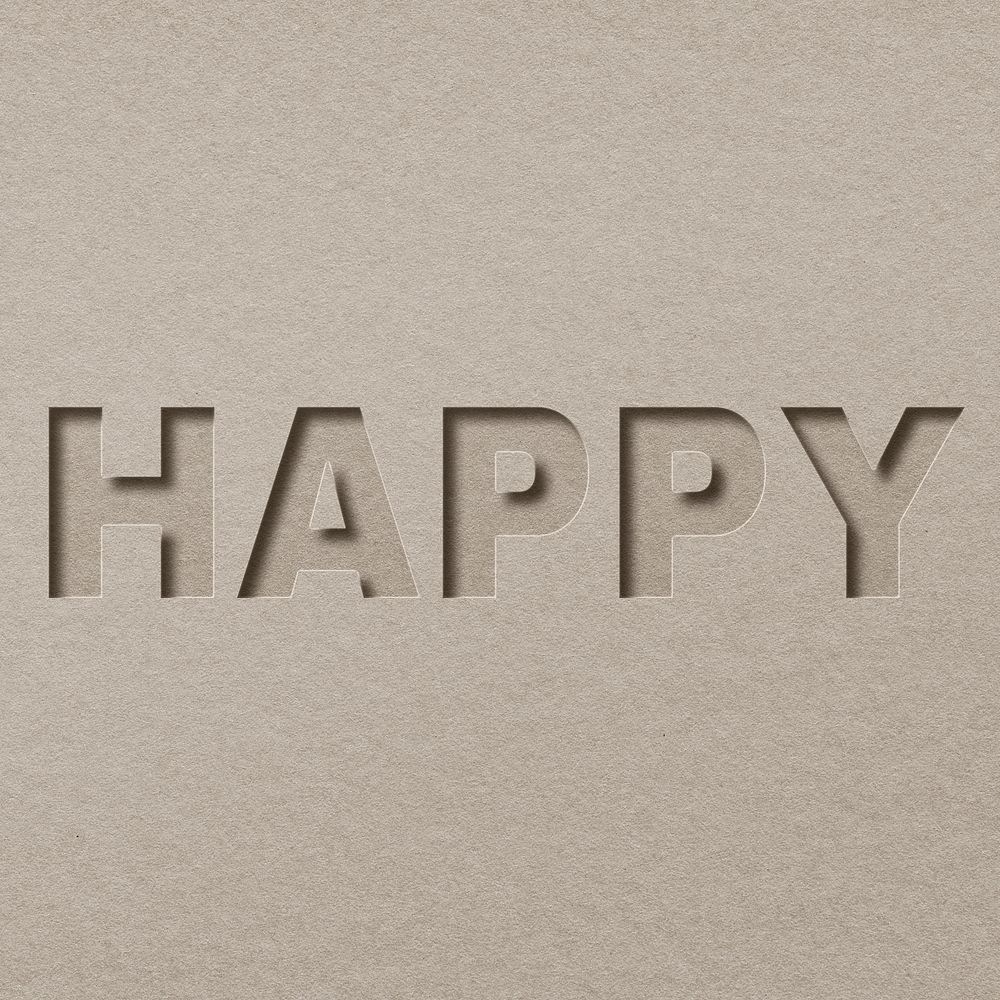 Paper cut 3d lettering happy font typography