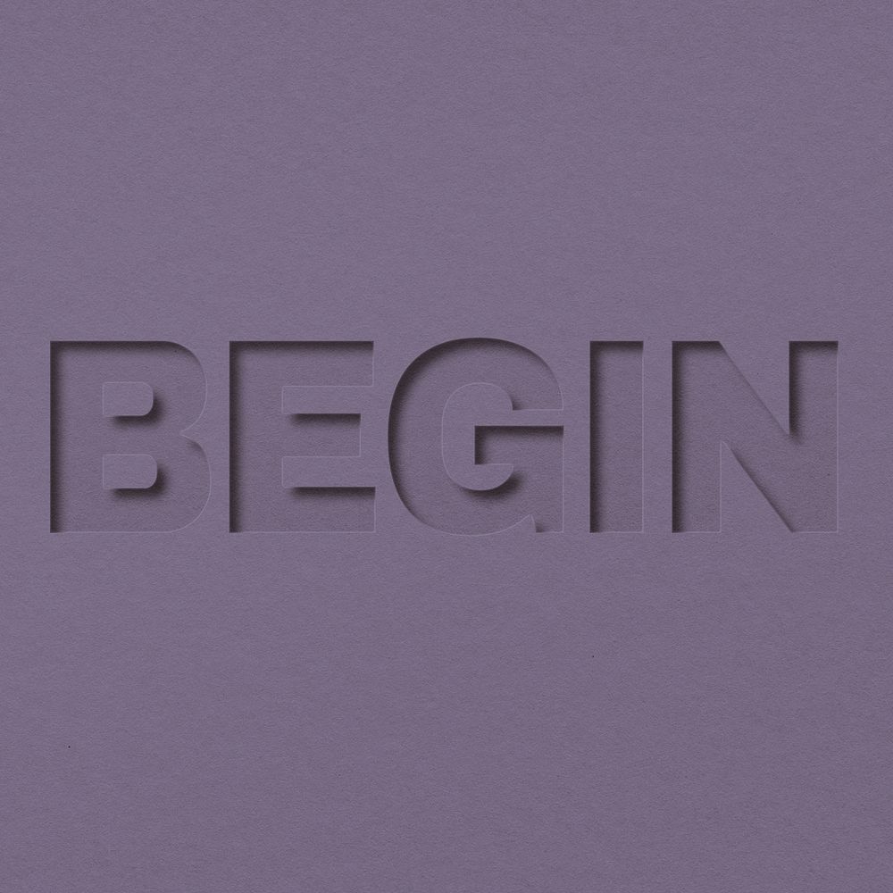 Begin text cut-out font typography