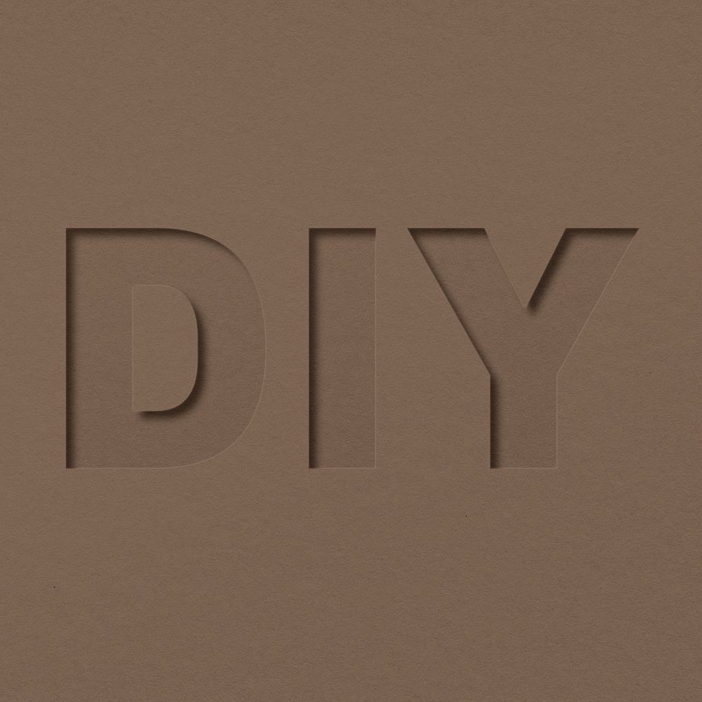DIY word bold font typography paper texture