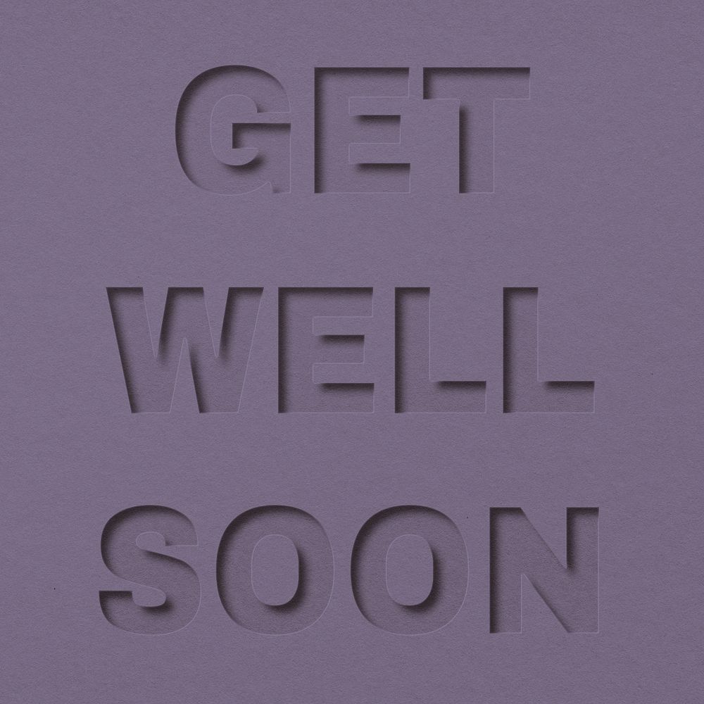 Get well soon word bold paper cut font typography