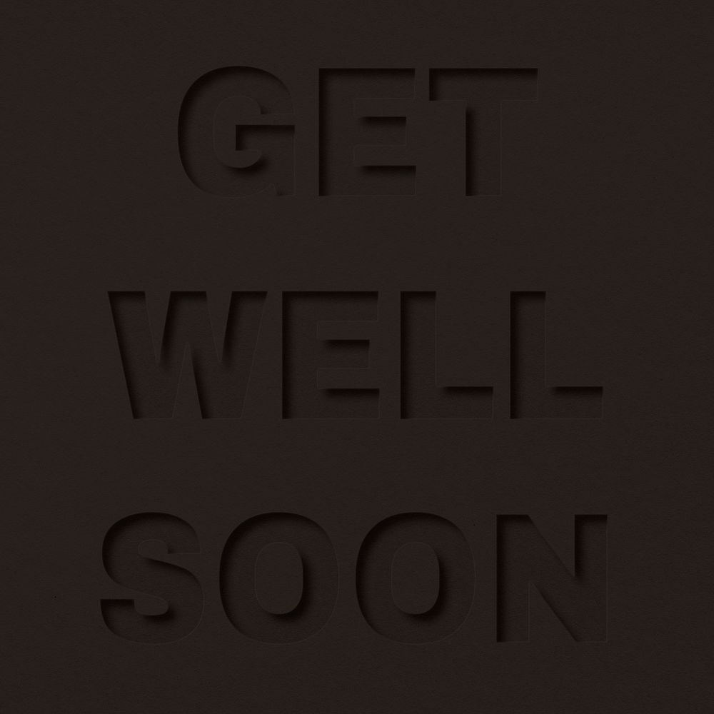 Get well soon word paper cut font shadow typography
