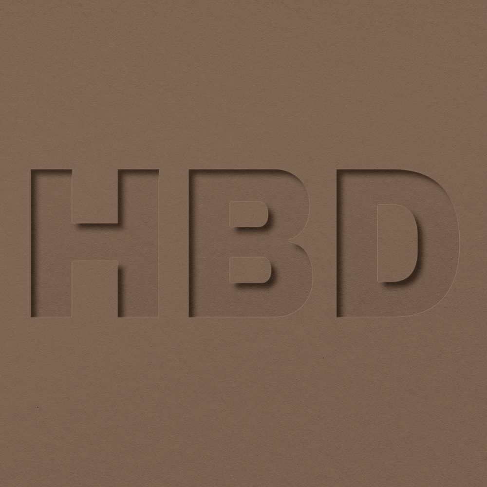 HBD text typeface paper texture