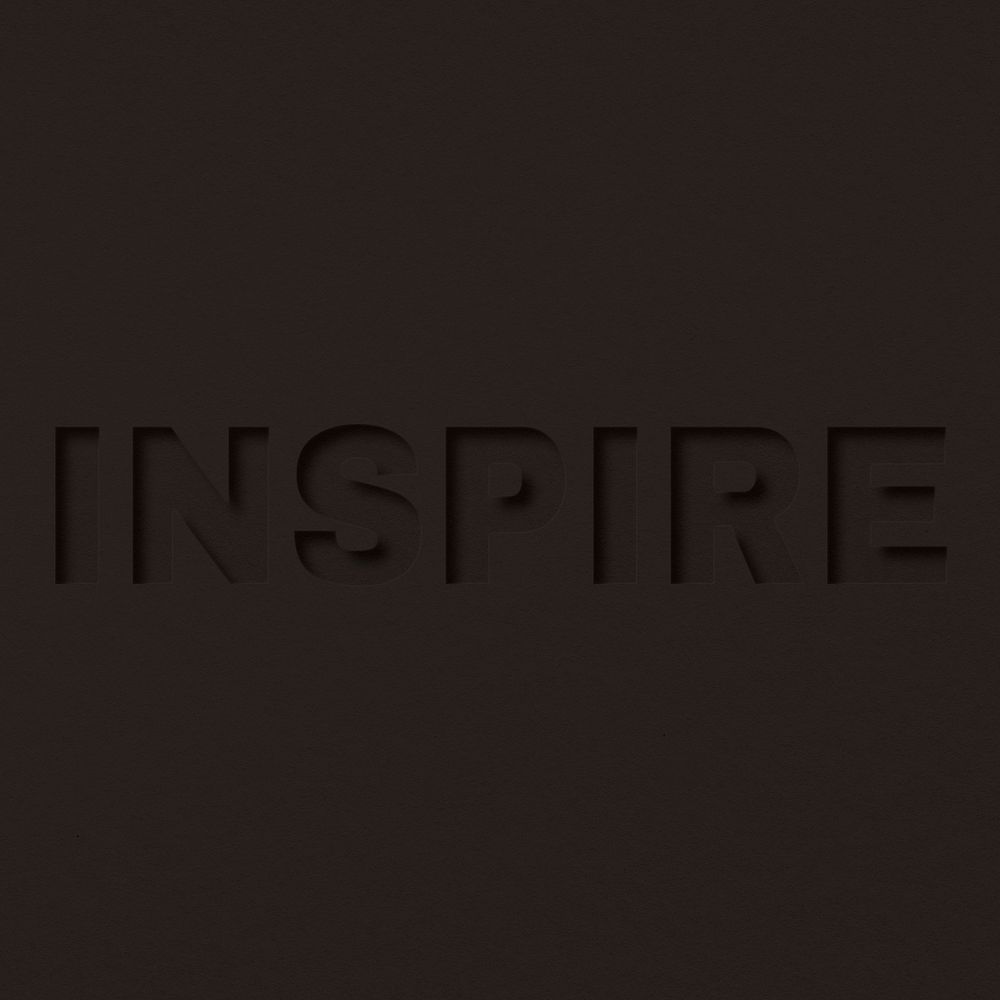 Inspire word paper cut lettering paper texture