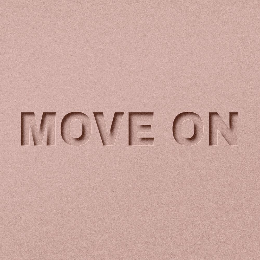 Move on word bold font typography paper texture