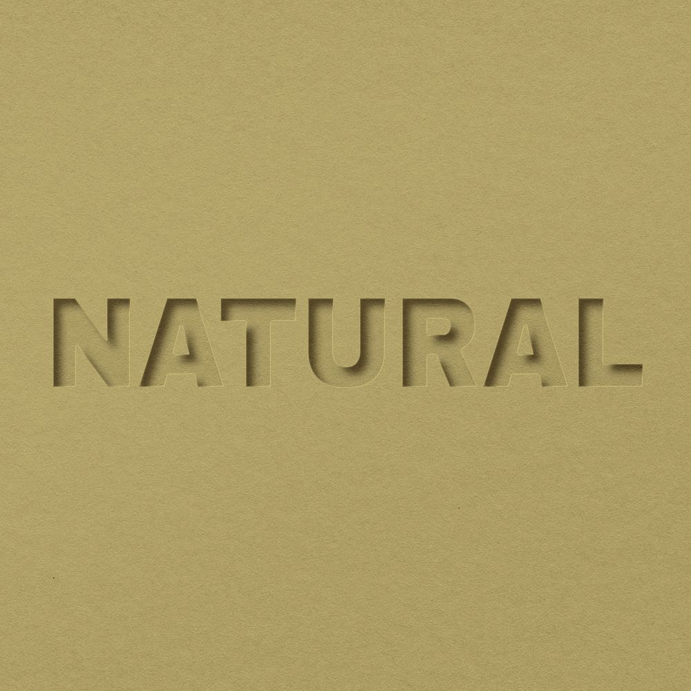 Natural word bold font typography paper texture