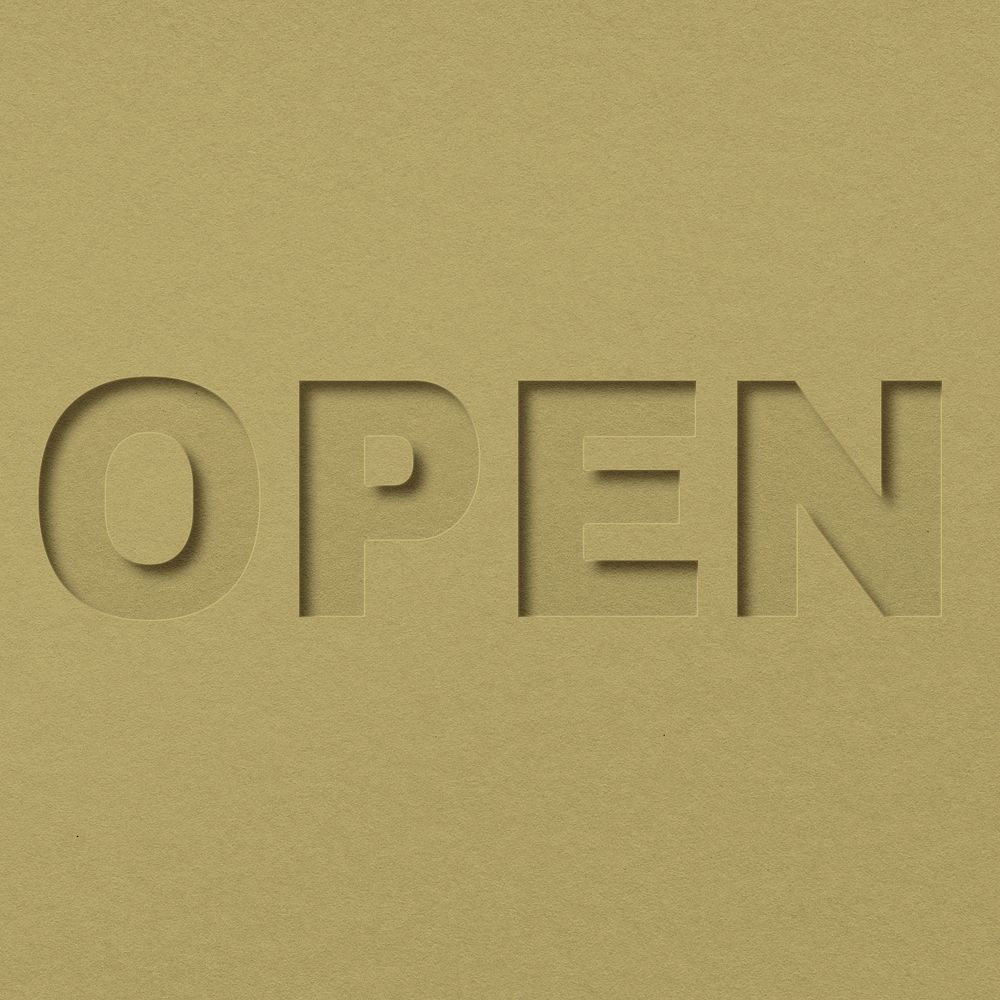 Open word paper cut lettering