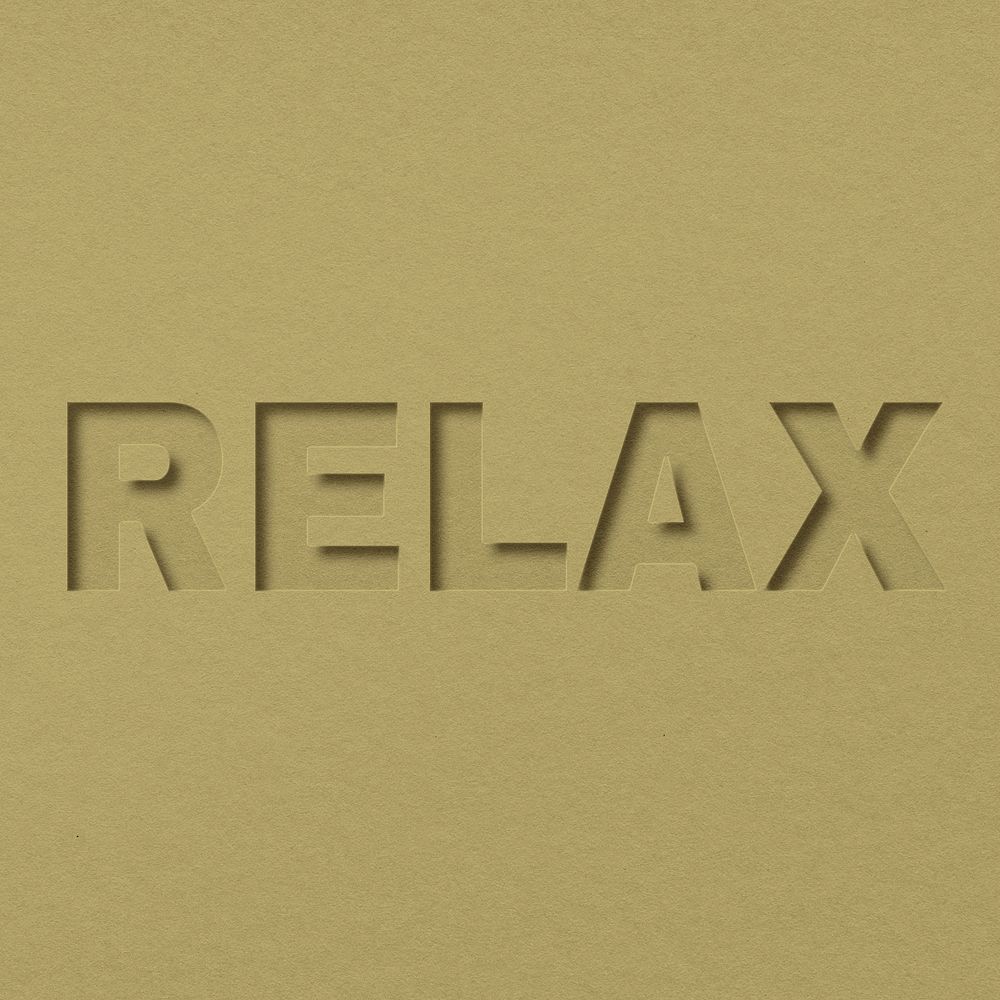 Relax word bold font typography paper texture