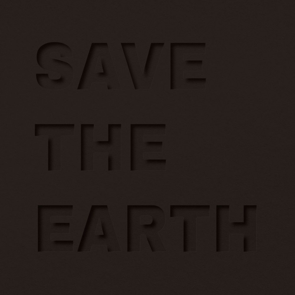 Save the earth word paper cut lettering