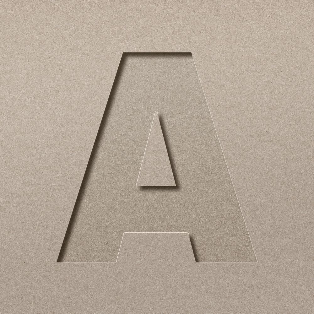 Paper cut capital letter A psd font typography
