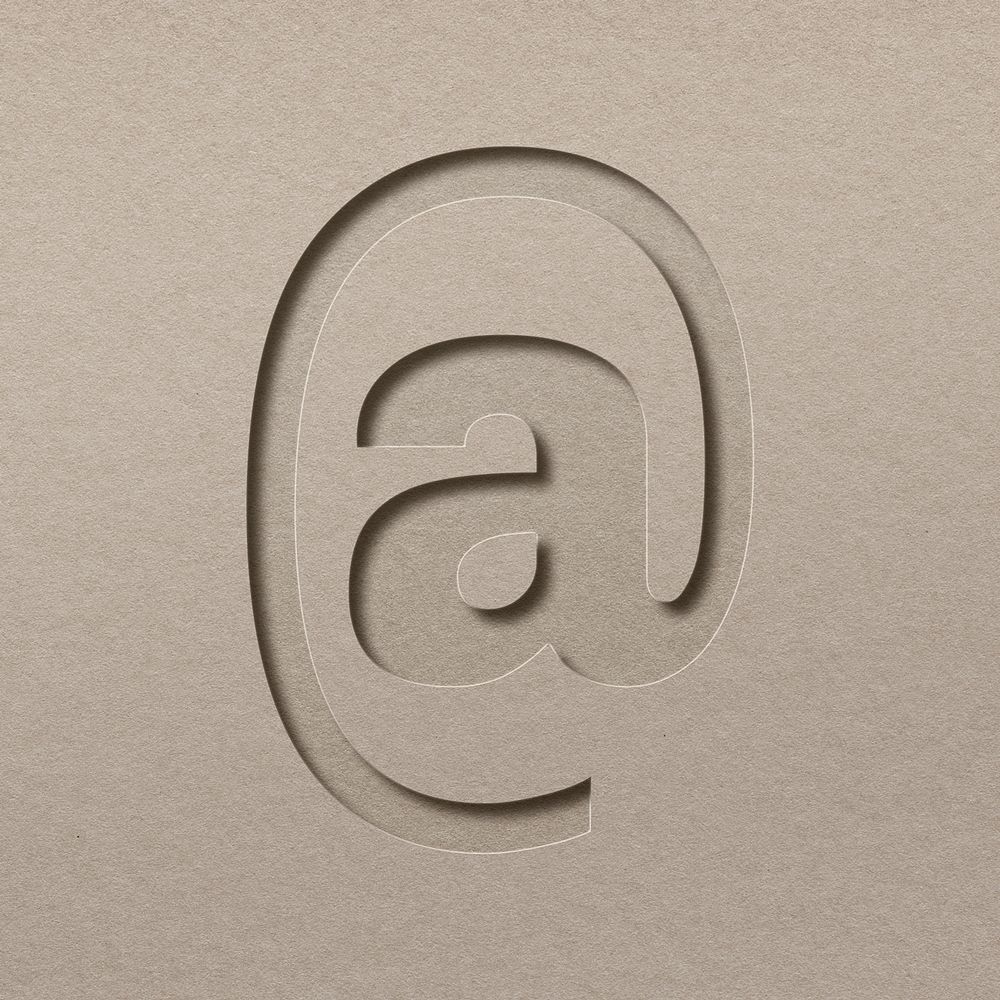 At paper embossed sign psd typography