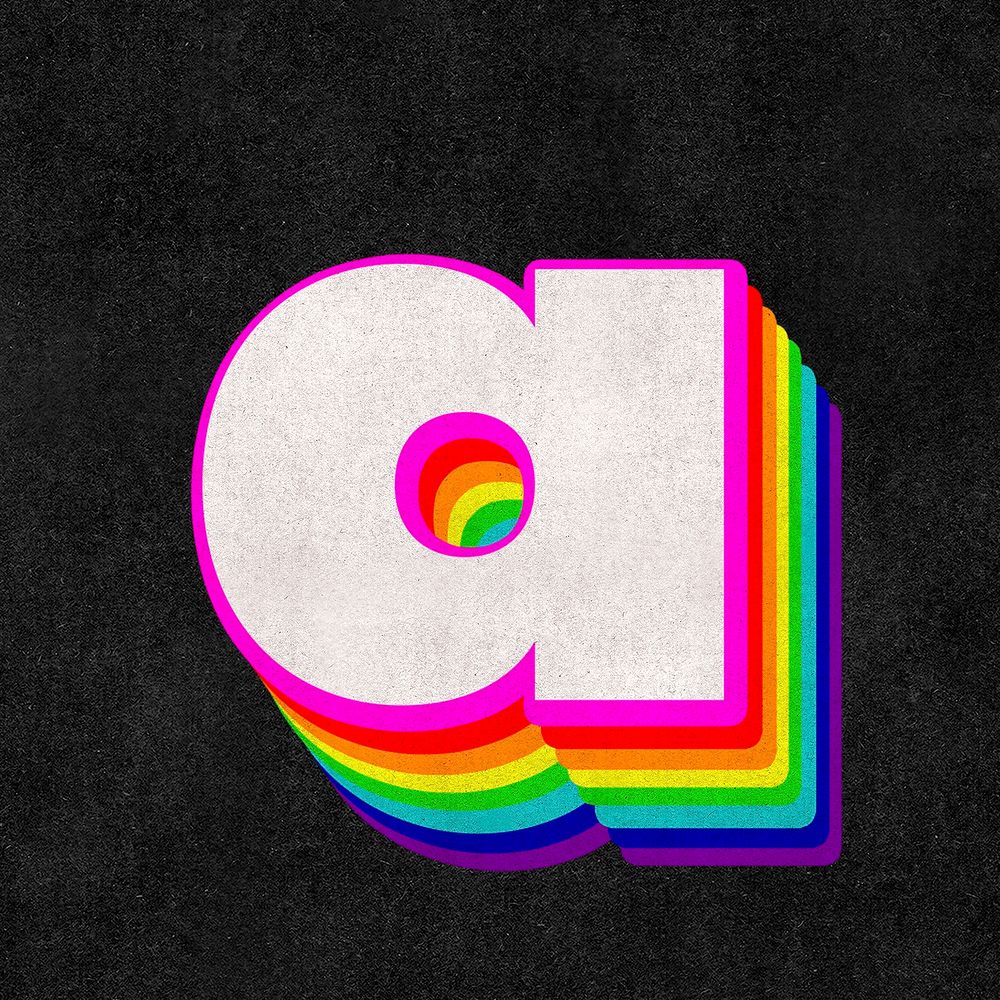 Psd letter a rainbow typography gay pattern
