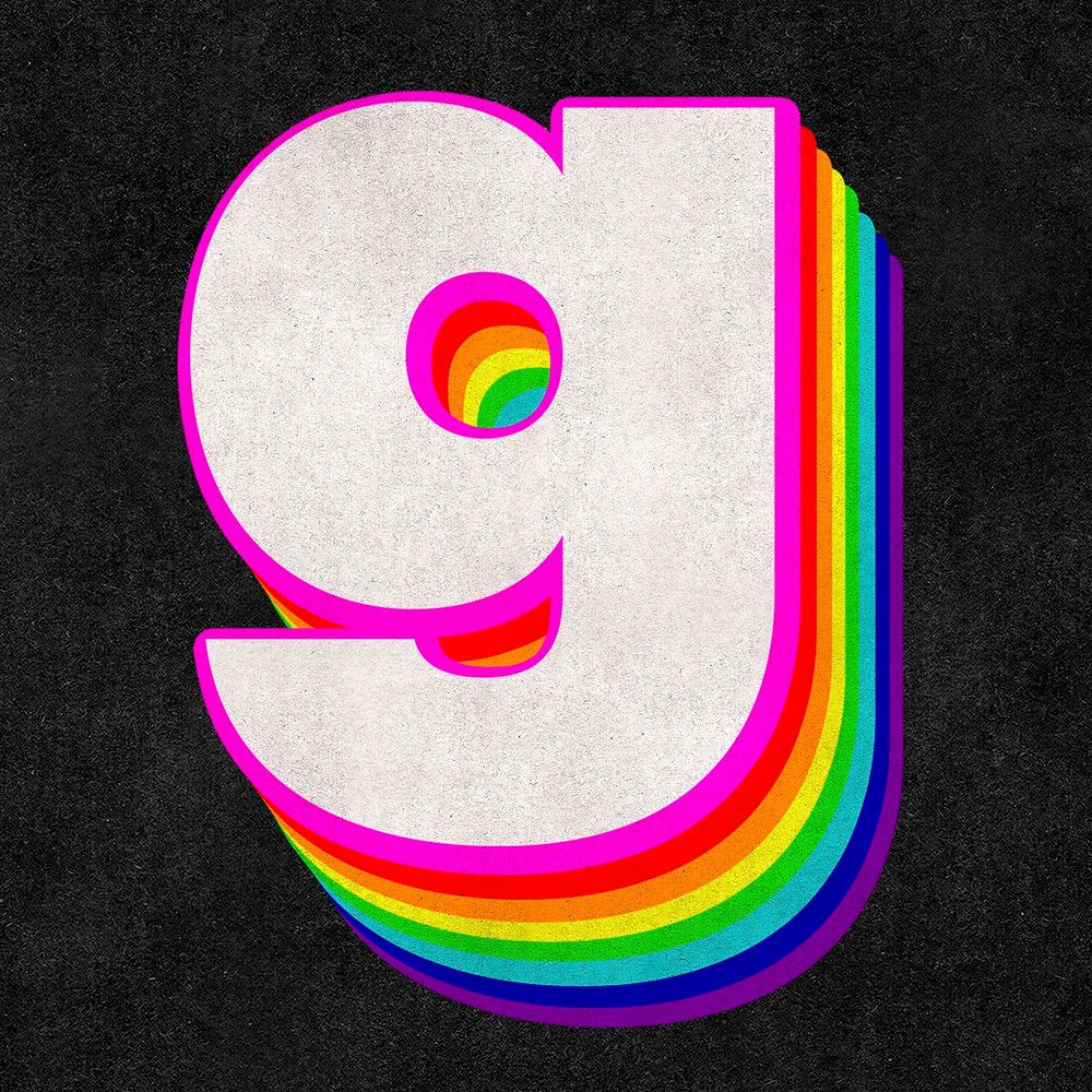 Psd letter g rainbow typography gay pattern