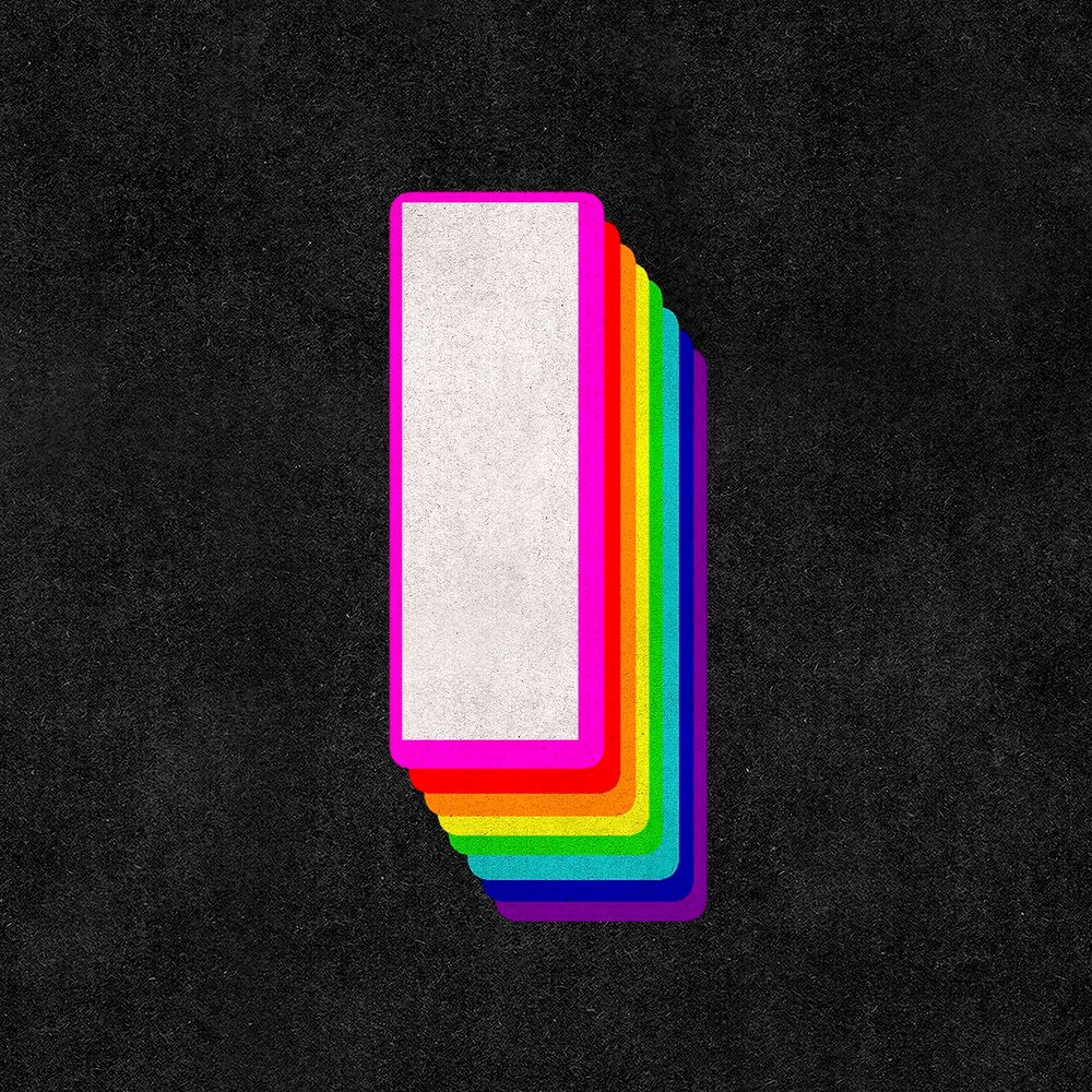 Psd letter l rainbow typography gay pattern