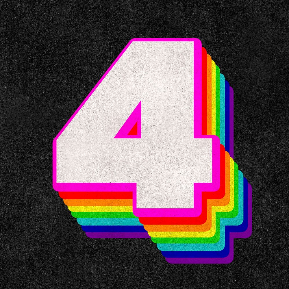 4 font psd 3d rainbow typography lgbt pattern