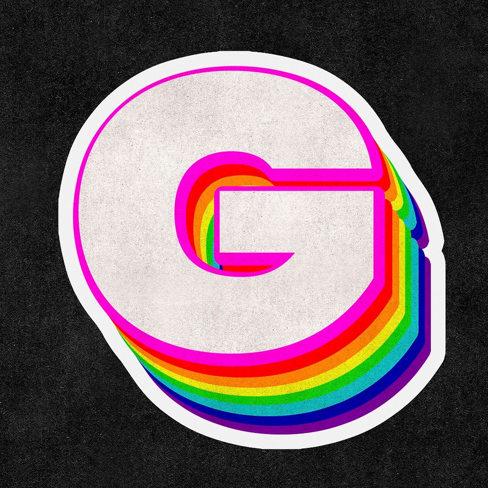 Letter g psd rainbow typography gay pattern