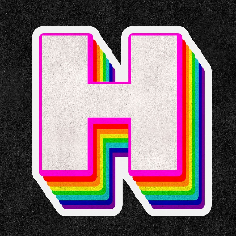 Letter h psd rainbow typography gay pattern