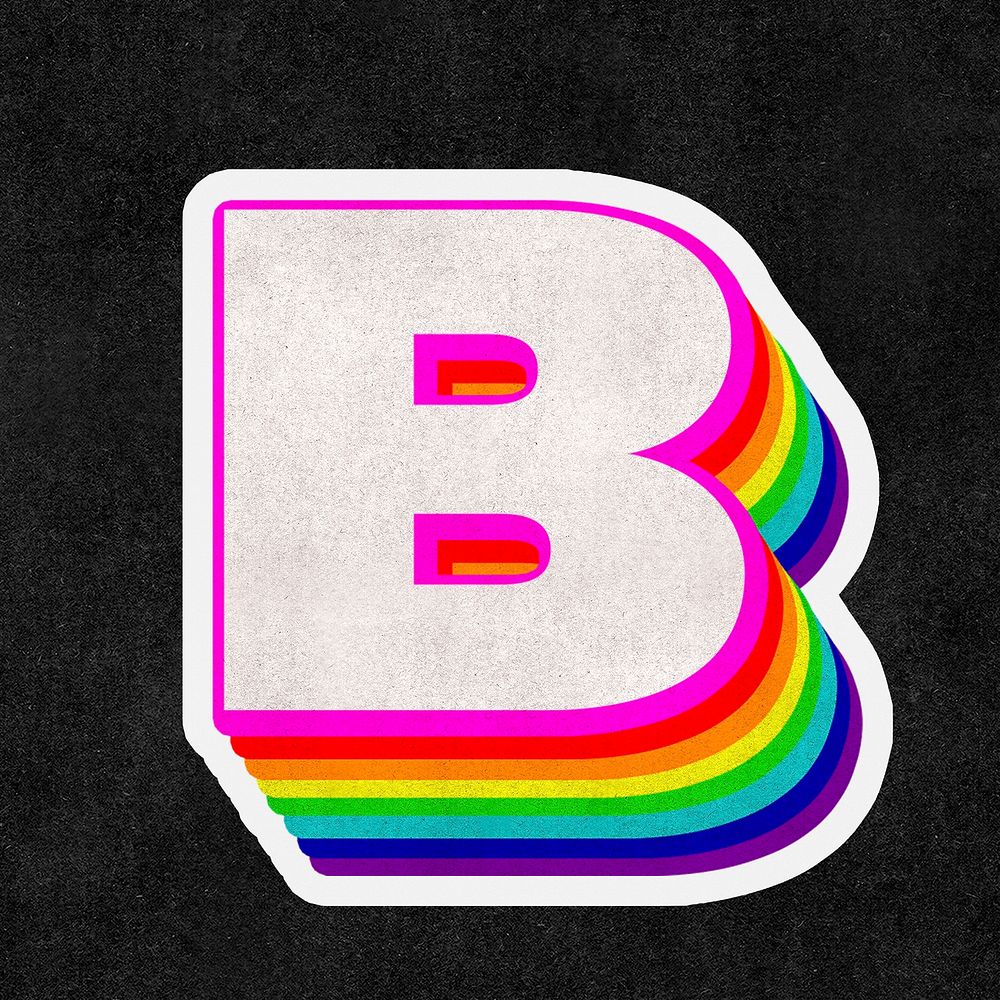 Letter b psd rainbow typography gay pattern
