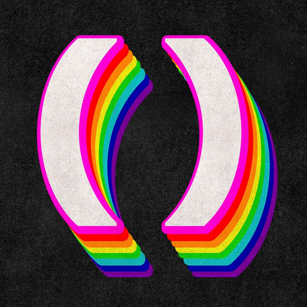 Parenthesis sign psd vintage typography lgbt pattern