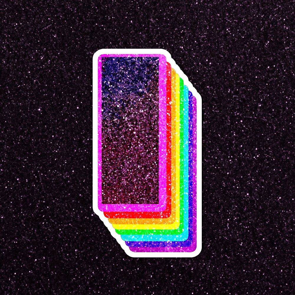Letter i rainbow typography psd glitter texture