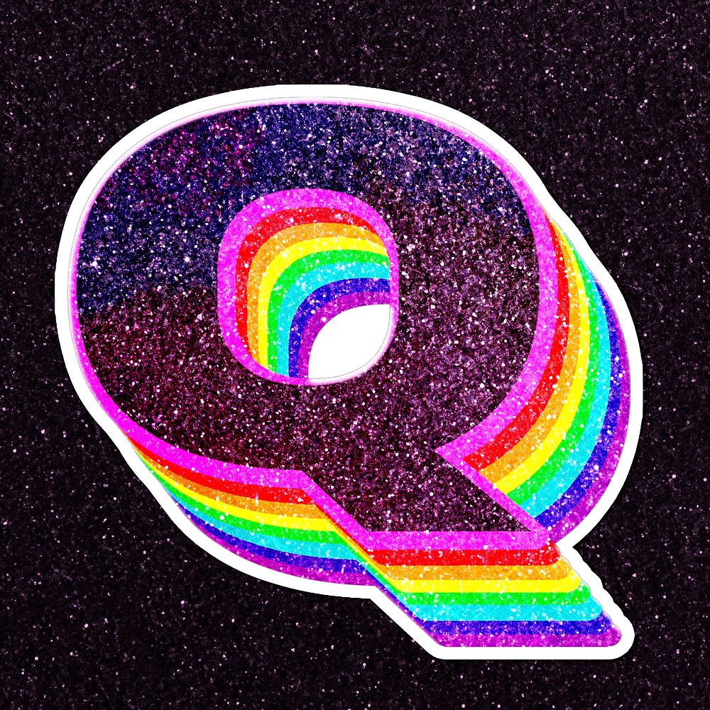 Letter q rainbow typography psd | Premium PSD - rawpixel