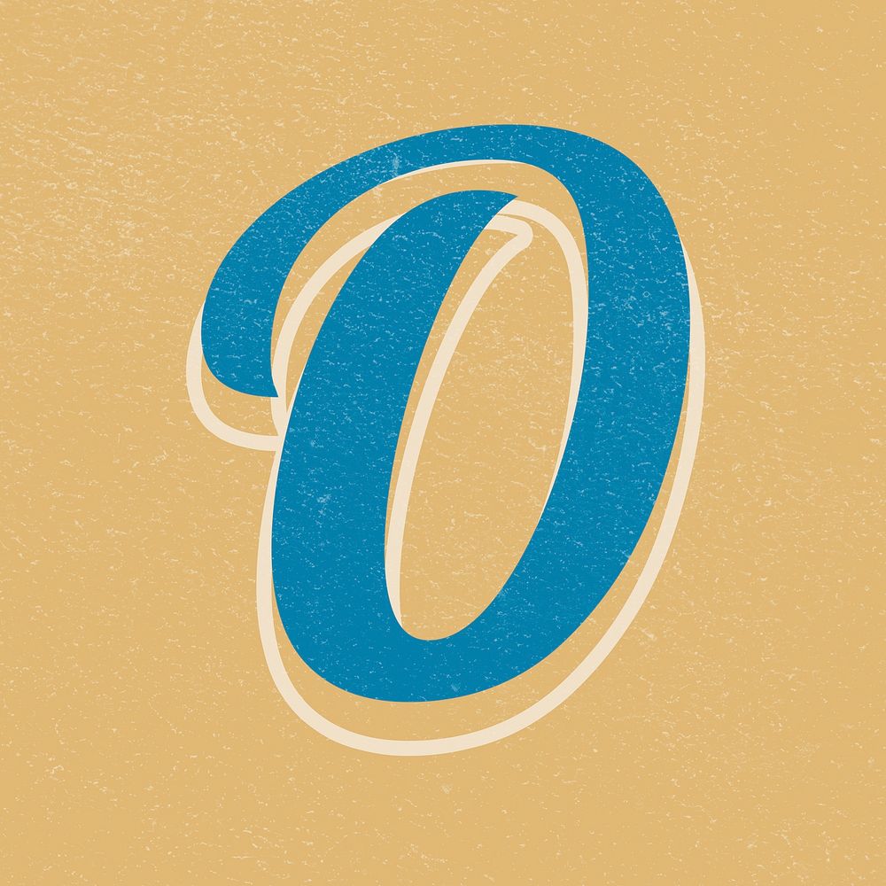 Psd retro letter O bold typography