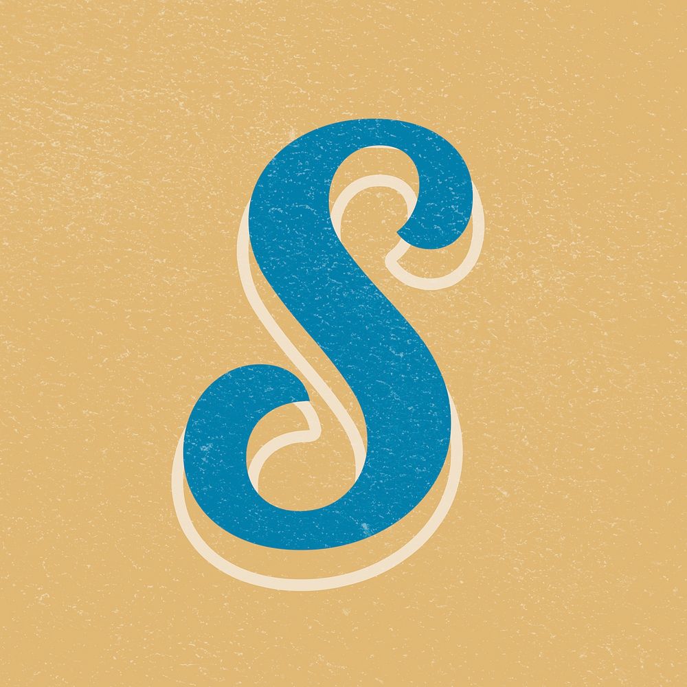 Letter S psd bold retro display font lettering