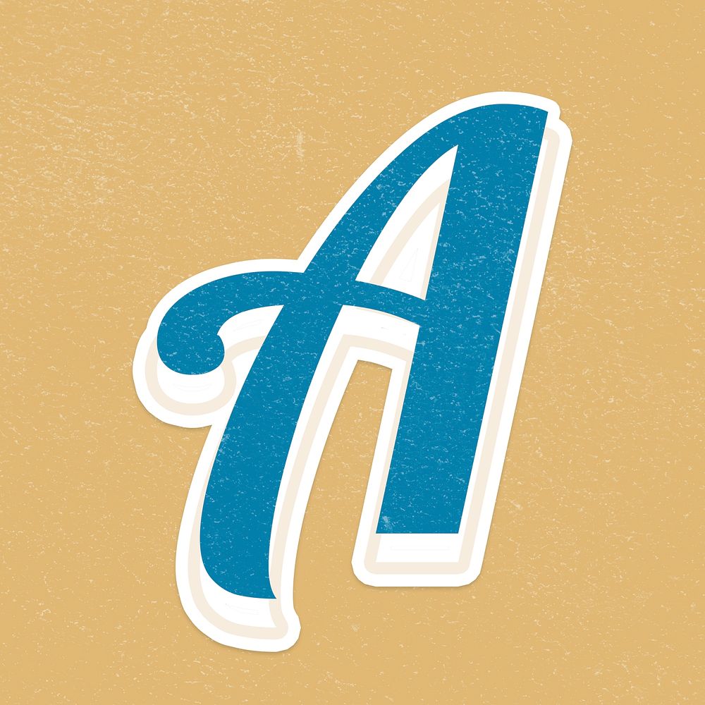 Psd letter A bold retro display font lettering