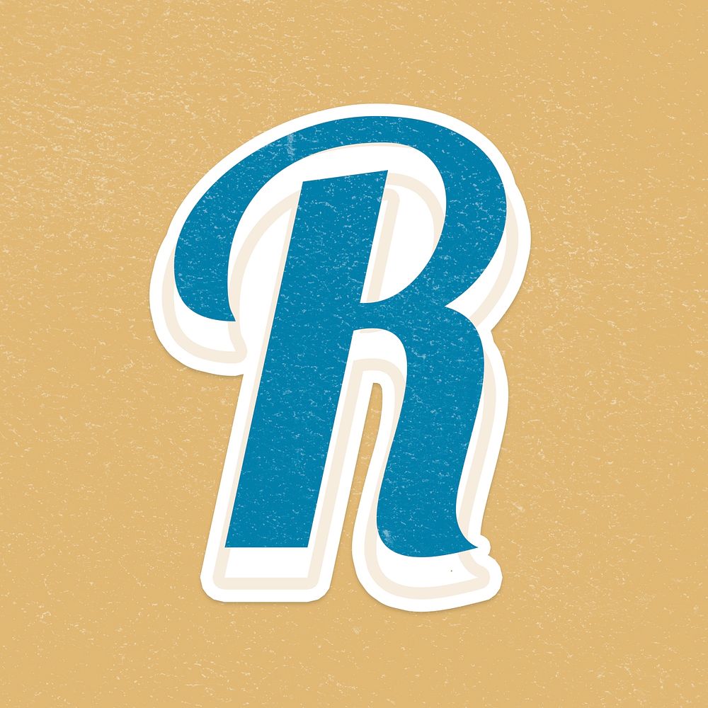 Psd letter R bold retro display font lettering