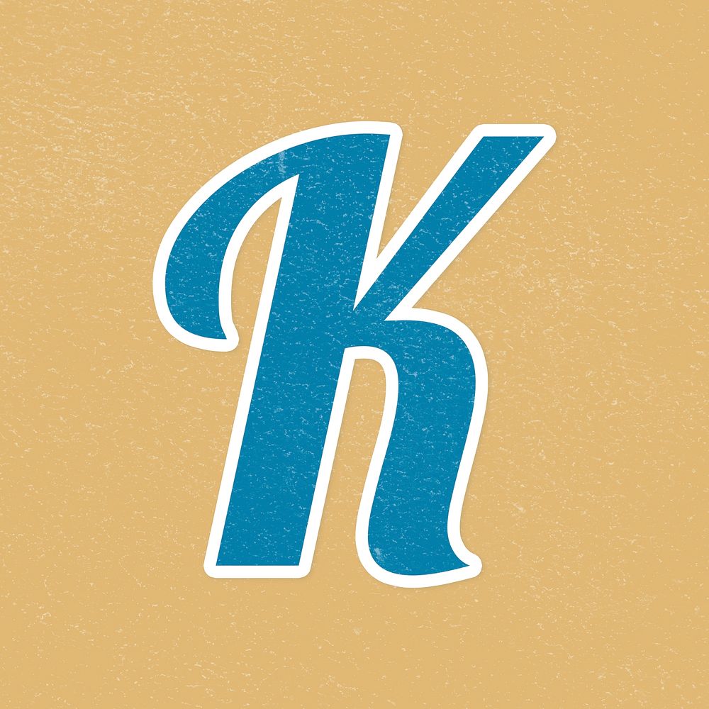 Psd retro letter K bold typography