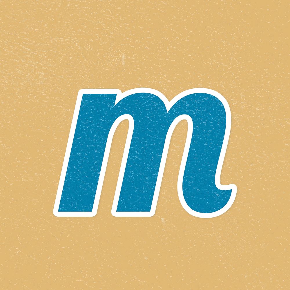 Letter m psd bold retro display font lettering