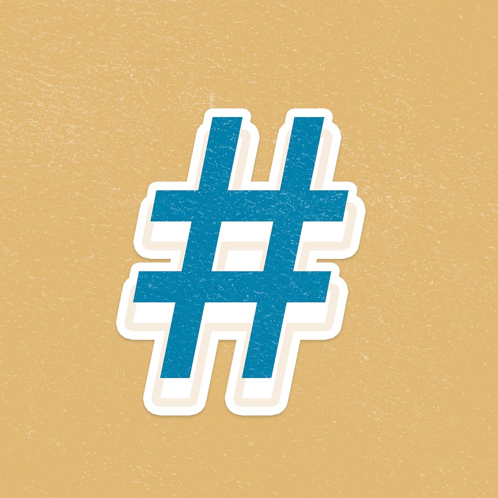 # Hashtag psd symbol retro display font white border