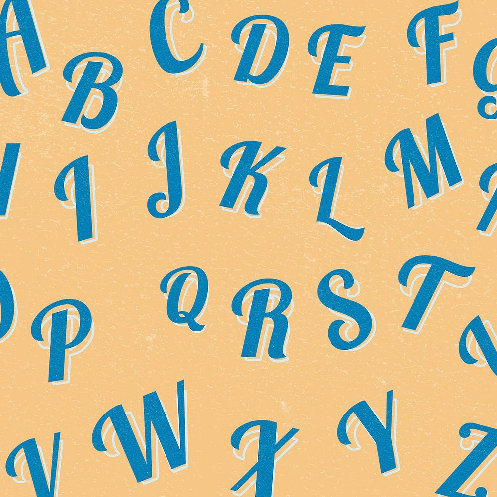 A to Z psd vintage typography pattern