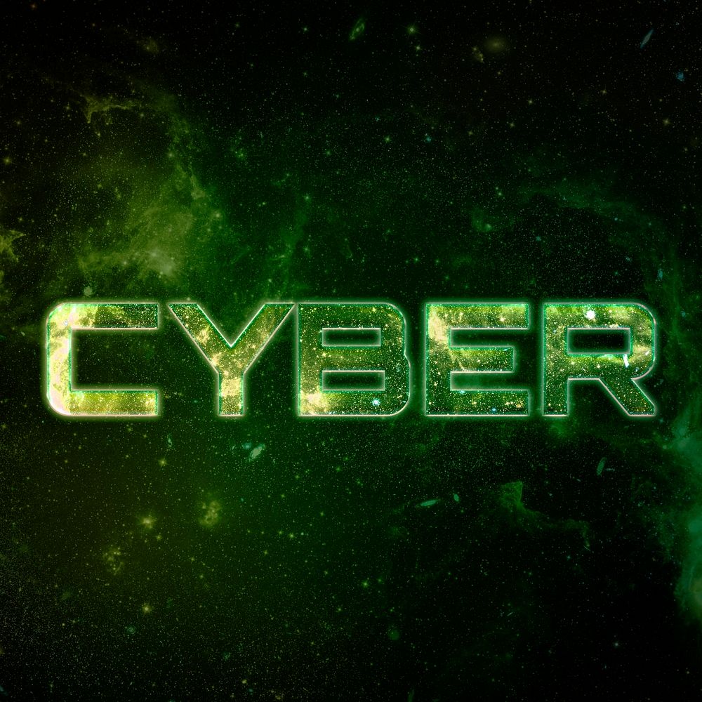 CYBER text typography galaxy effect word