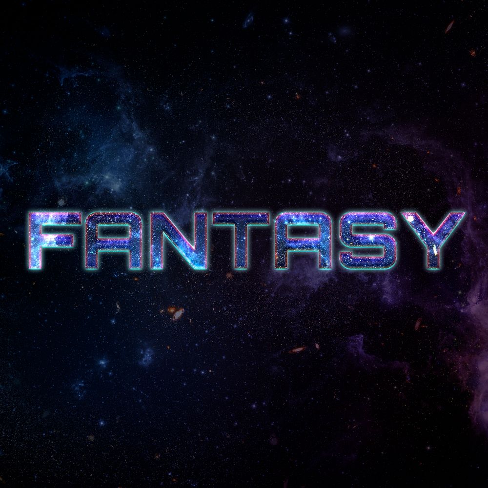 FANTASY text typography word on galaxy background