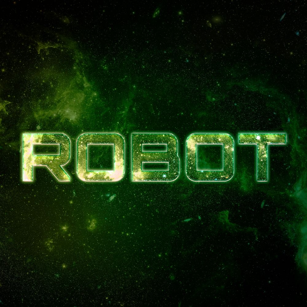 ROBOT text typography galaxy effect word