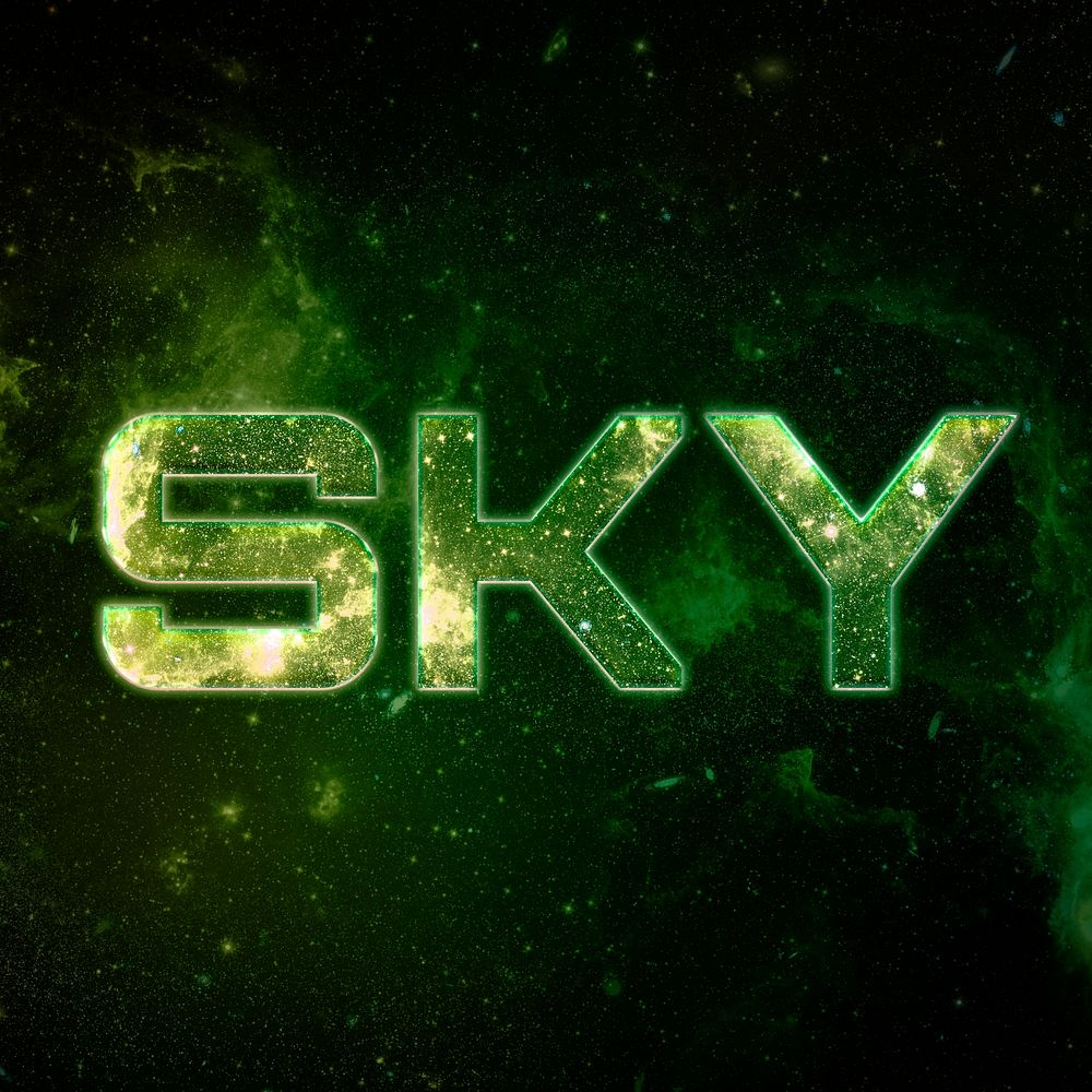 SKY text typography galaxy effect word