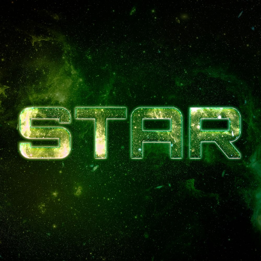 STAR text typography galaxy effect word