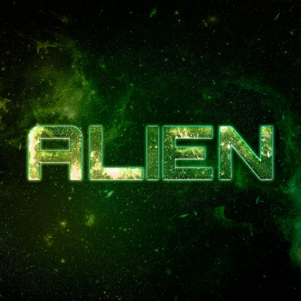 ALIEN text typography galaxy effect word