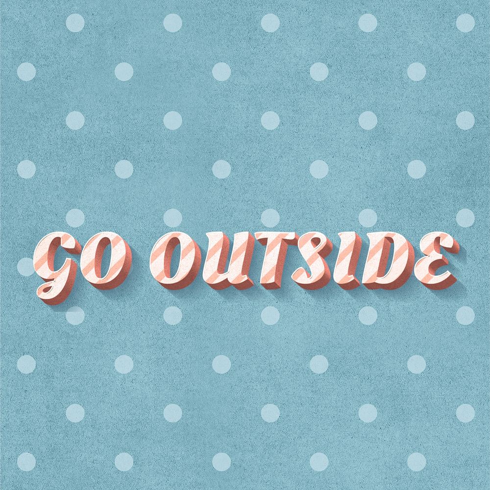 Go outside word candy cane typography