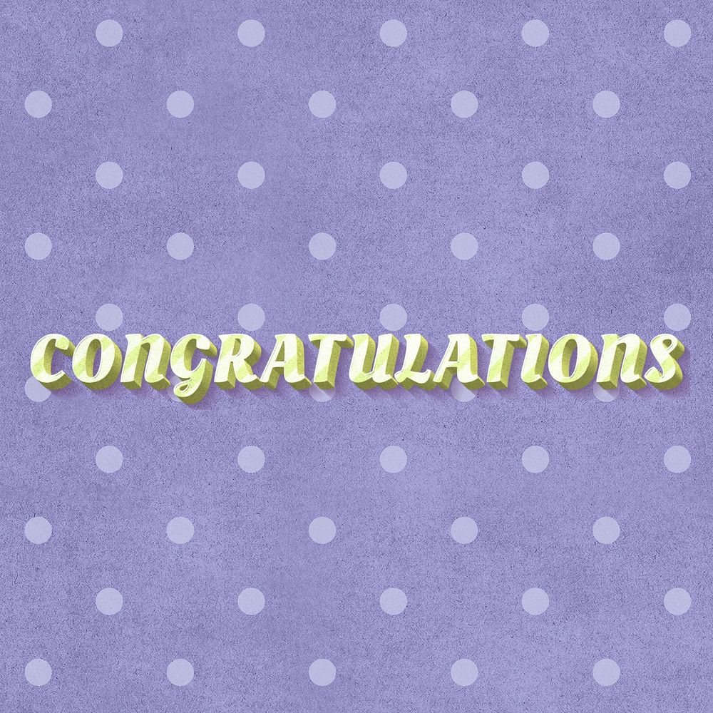 Congratulations word striped font typography