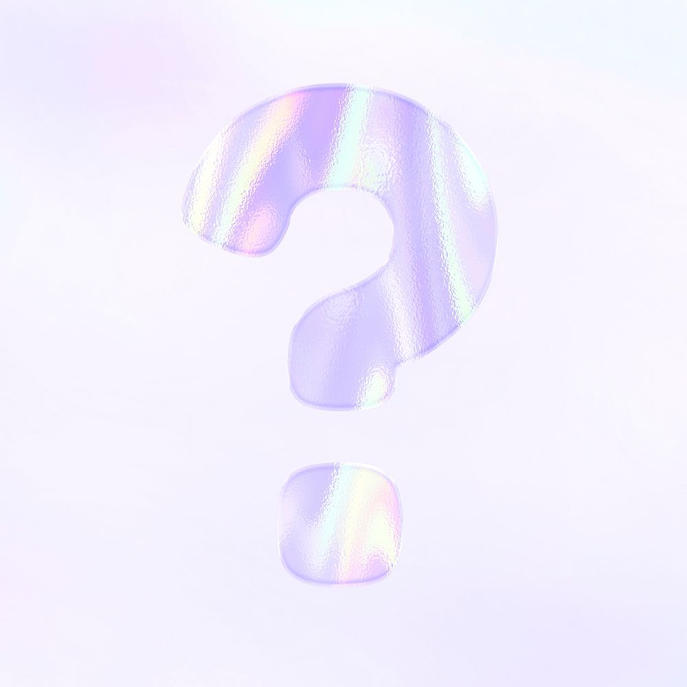 Symbol question mark psd shiny holographic pastel