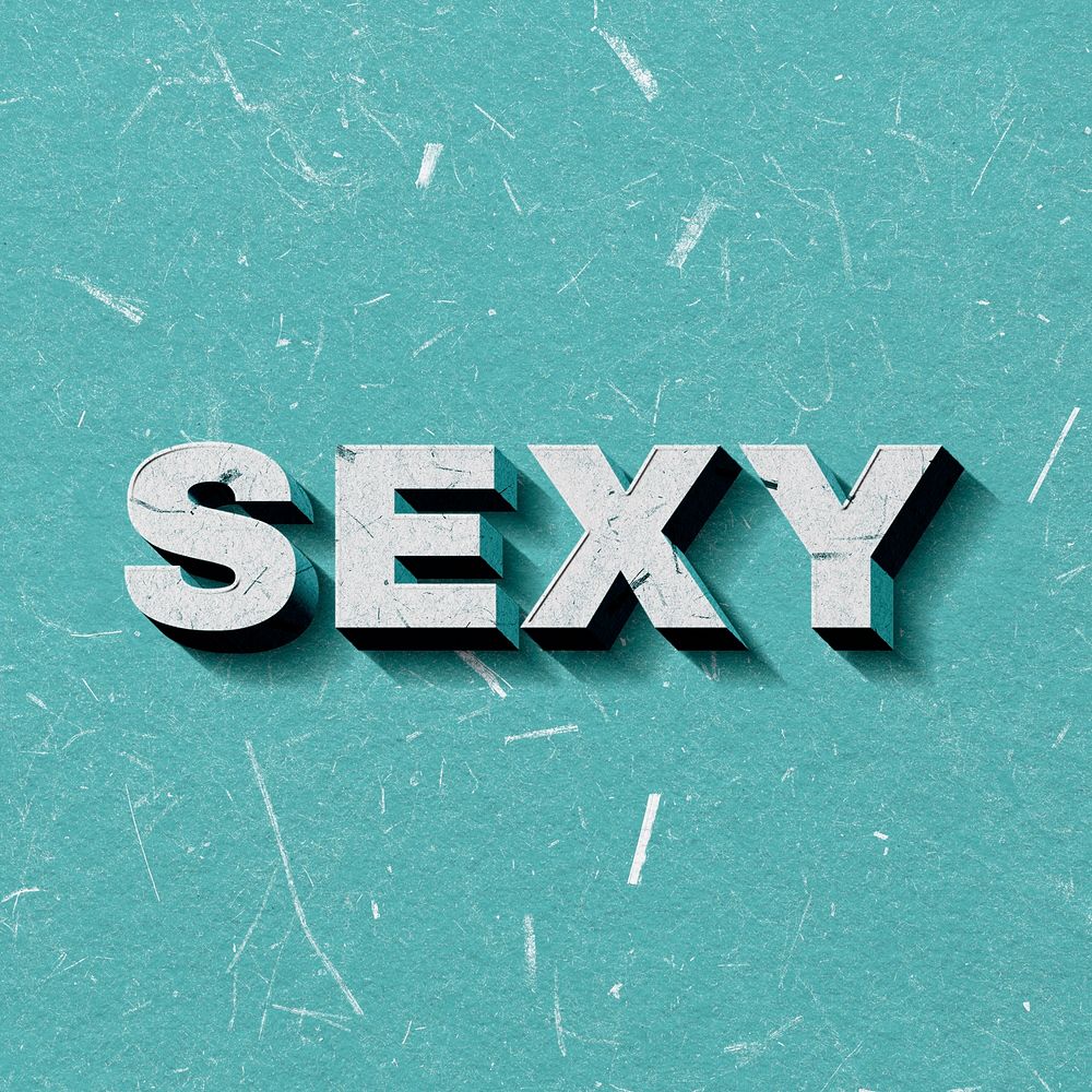 Sexy mint green 3D paper font word vintage typography