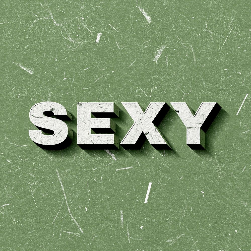 Green Sexy 3D paper font word vintage typography