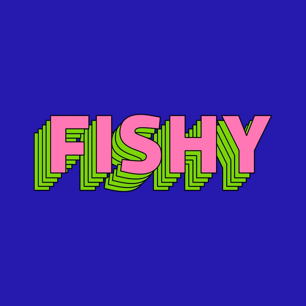 Retro layered fishy word art